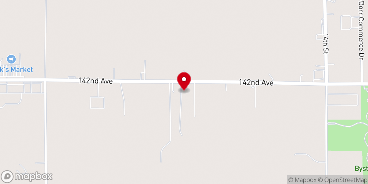 Map showing location of Dorr Baptist Church