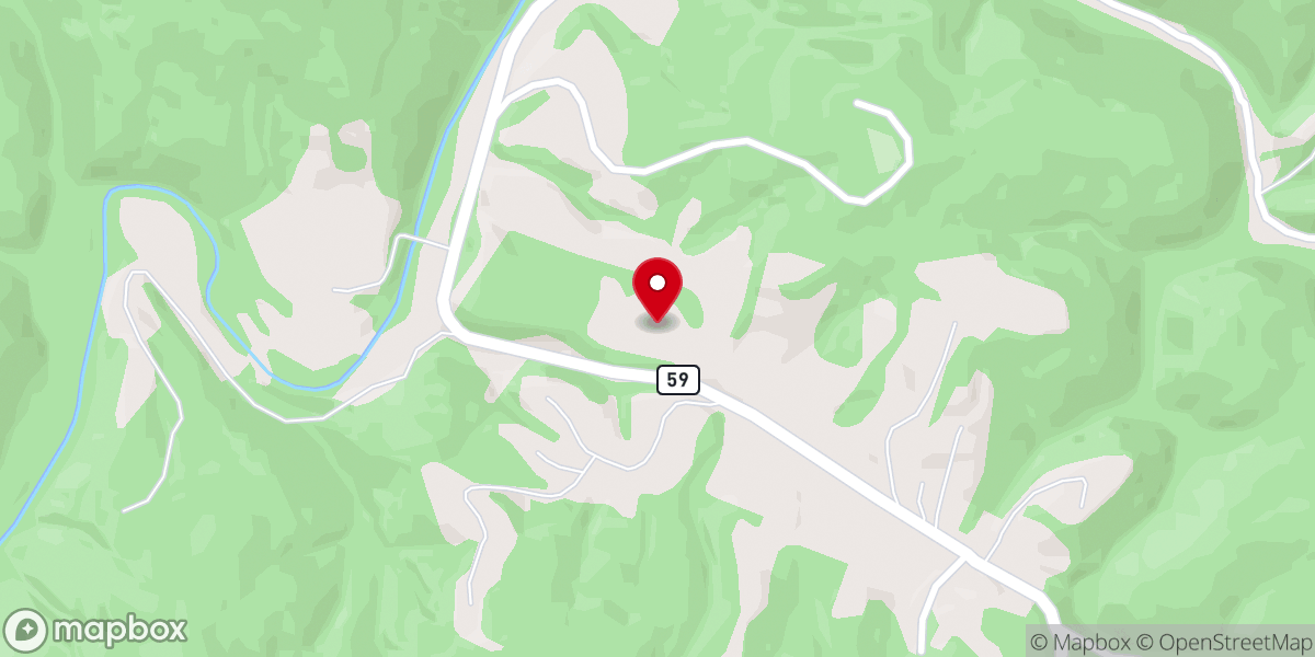 Map showing location of Little Blue Creek Church
