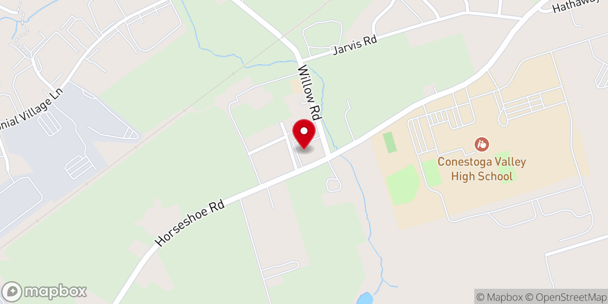 Map showing location of Conestoga Valley Church of Christ