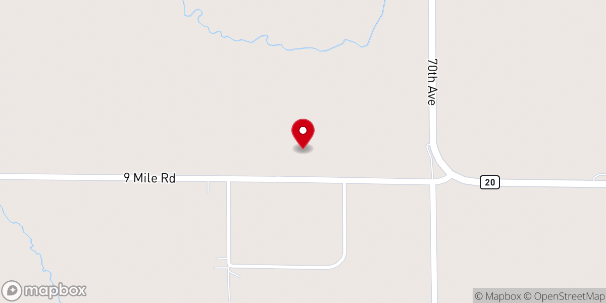 Map showing location of Mecosta New Hope Global Methodist Church.