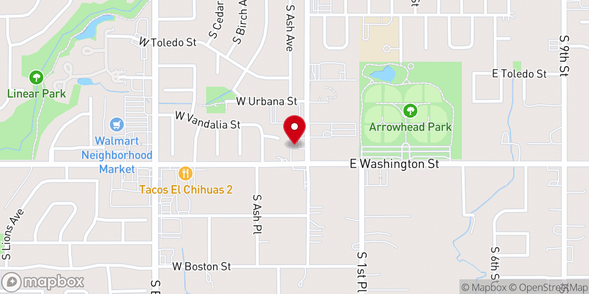 Map showing location of Harvest Chapel