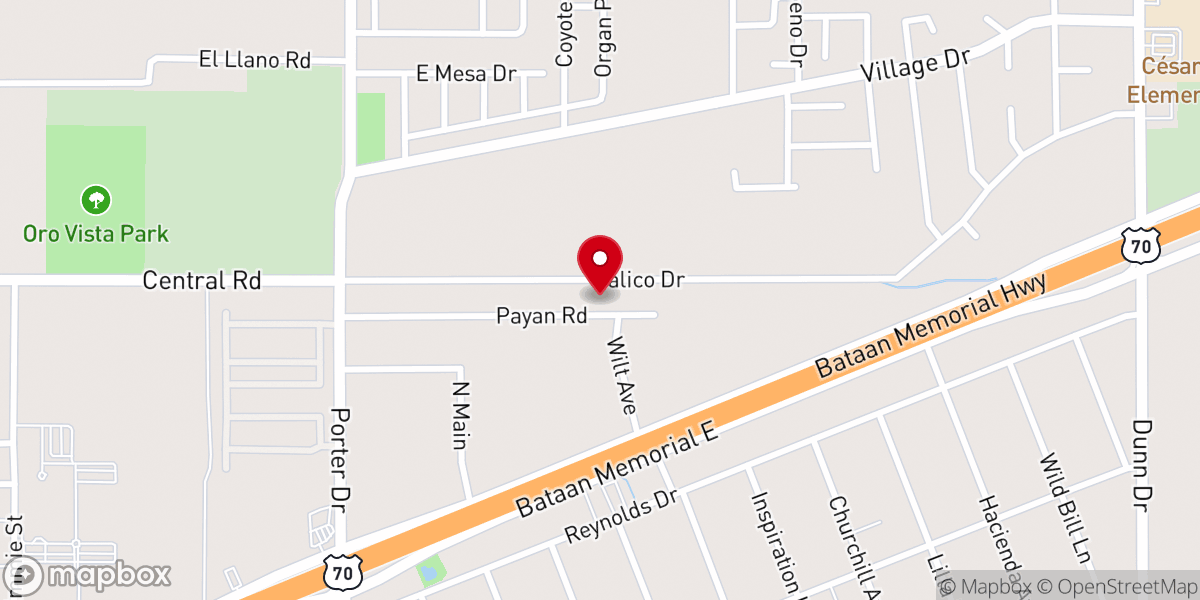 Map showing location of New Life Missionary Baptist Church