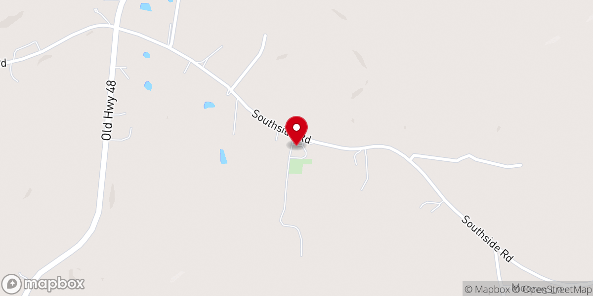 Map showing location of Cabin Row Missionary Baptist Church