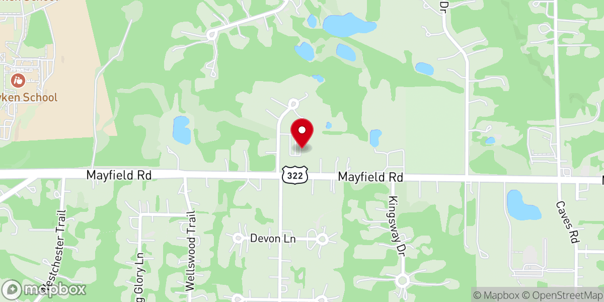 Map showing location of Chesterland First Seventh-day Adventist Church