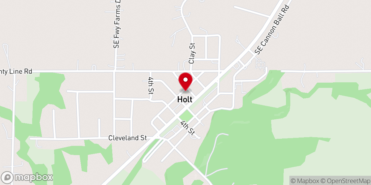 Map showing location of Holt Christian Church