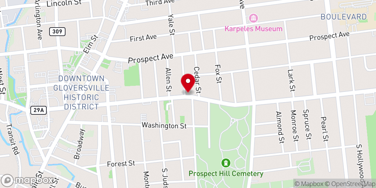 Map showing location of People’s African Methodist Episcopal Zion Church