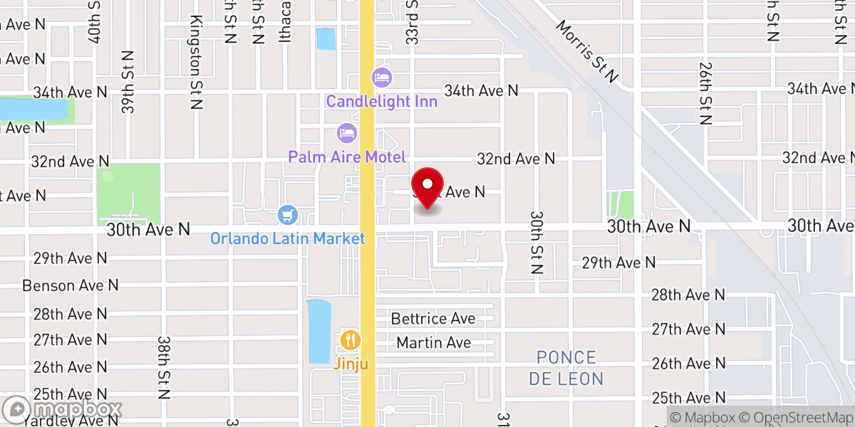 Map showing location of 30th Avenue Baptist Church
