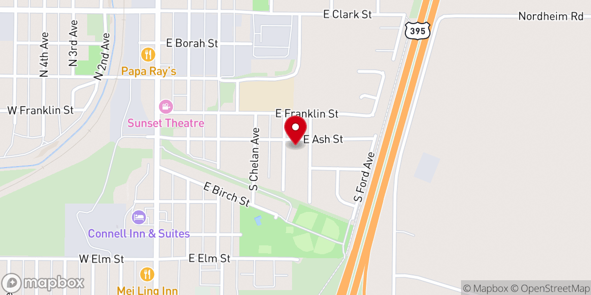 Map showing location of St. Vincent Catholic Church