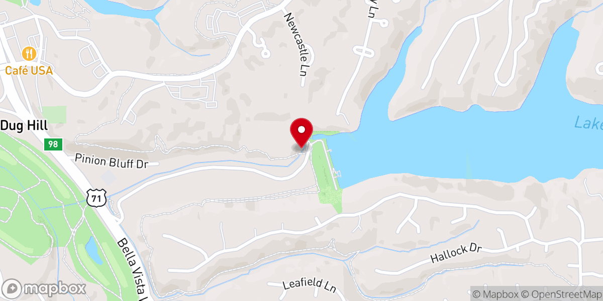 Map showing location of Pinion Creek Falls