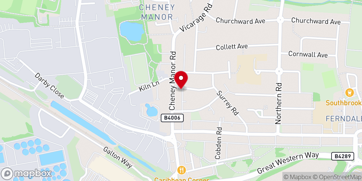 Map showing location of Swindon Seventh-Day Adventist Church