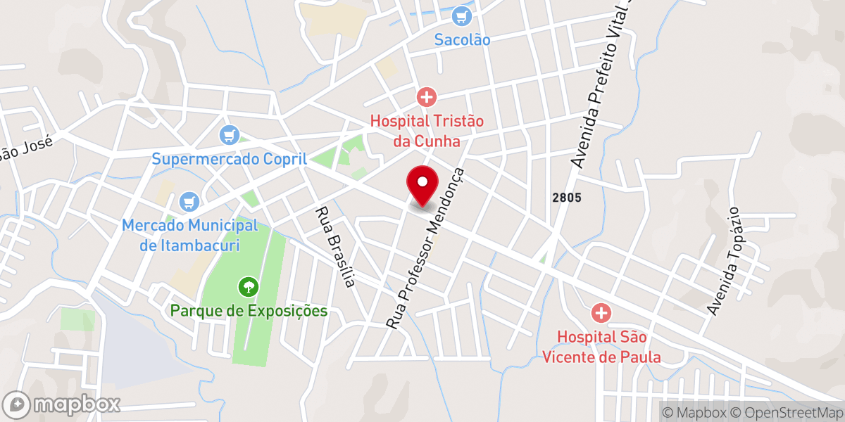 Map showing location of Primeira Igreja Batista em Itambacuri