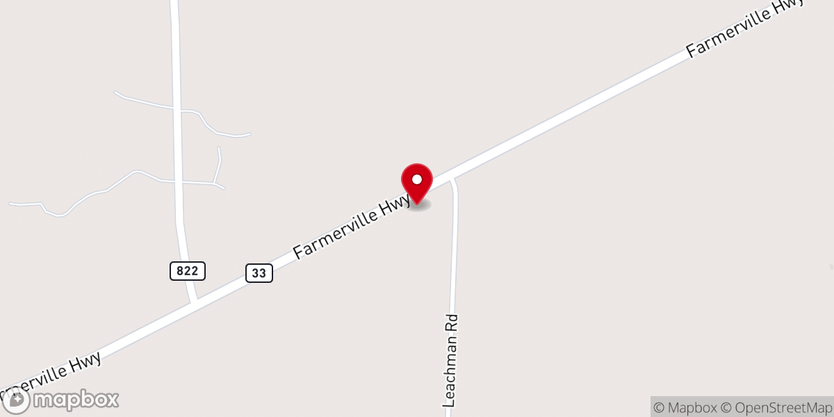 Map showing location of Woods Chapel Baptist Church