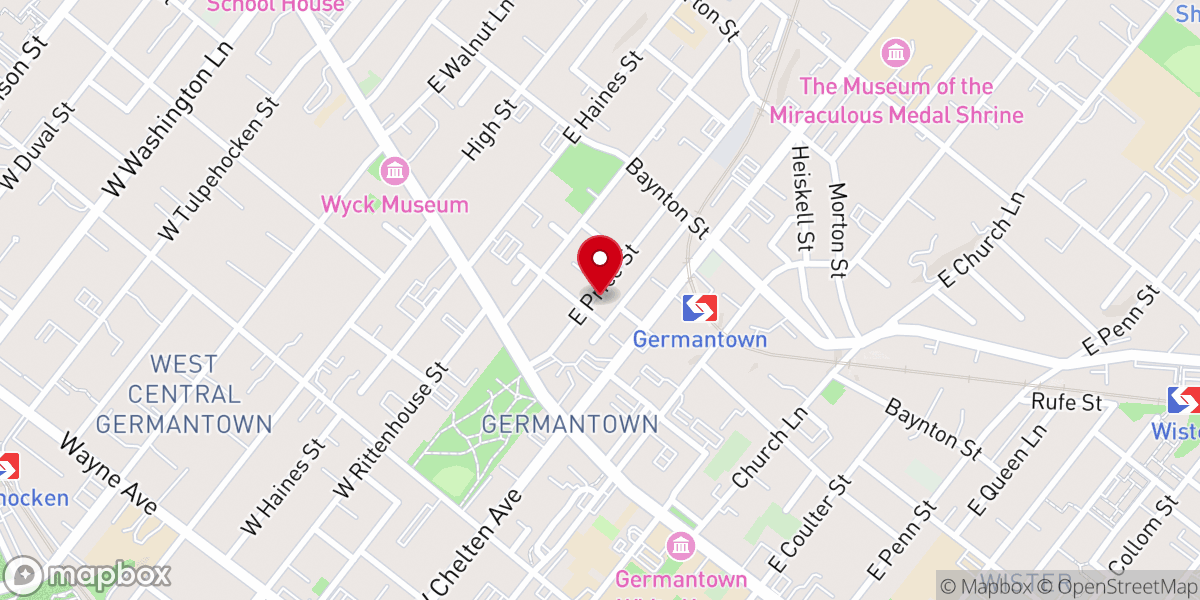 Map showing location of Faith Chapel Church
