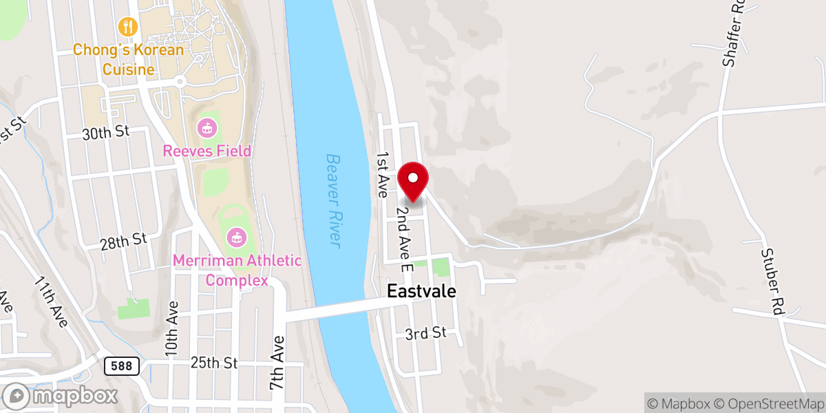 Map showing location of Eastvale Reformed Presbyterian Church, RPCNA