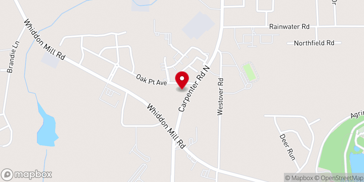 Map showing location of Calvary Baptist Church