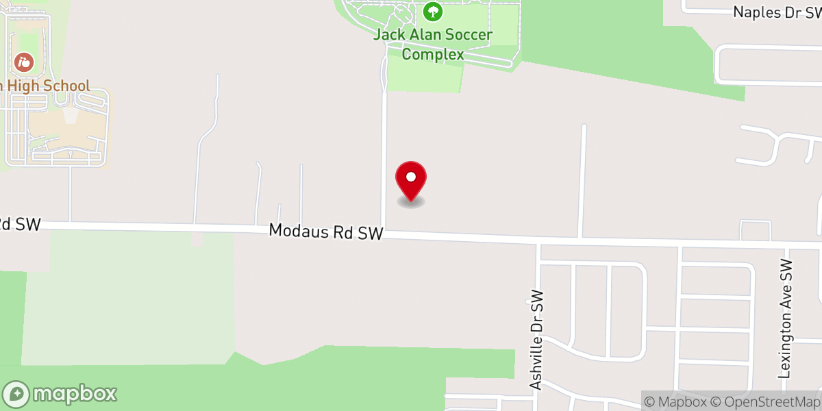 Map showing location of Cedar Ridge Baptist Church
