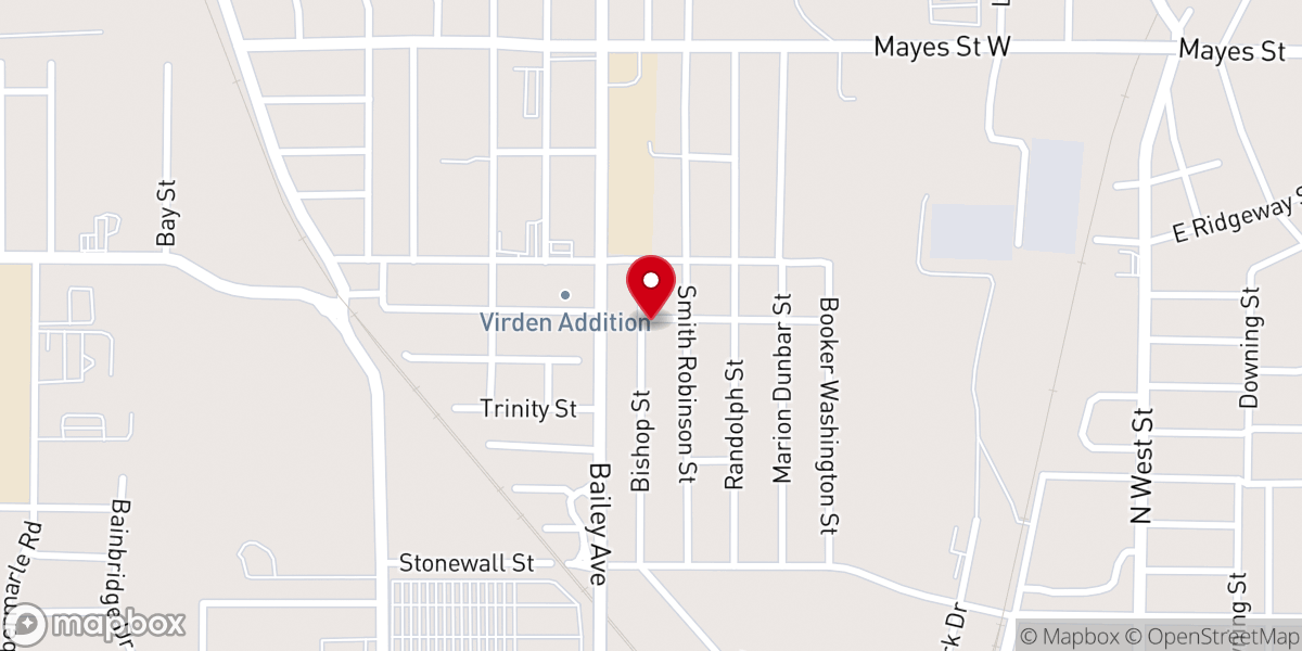 Map showing location of Institutional African Methodist Episcopal Church