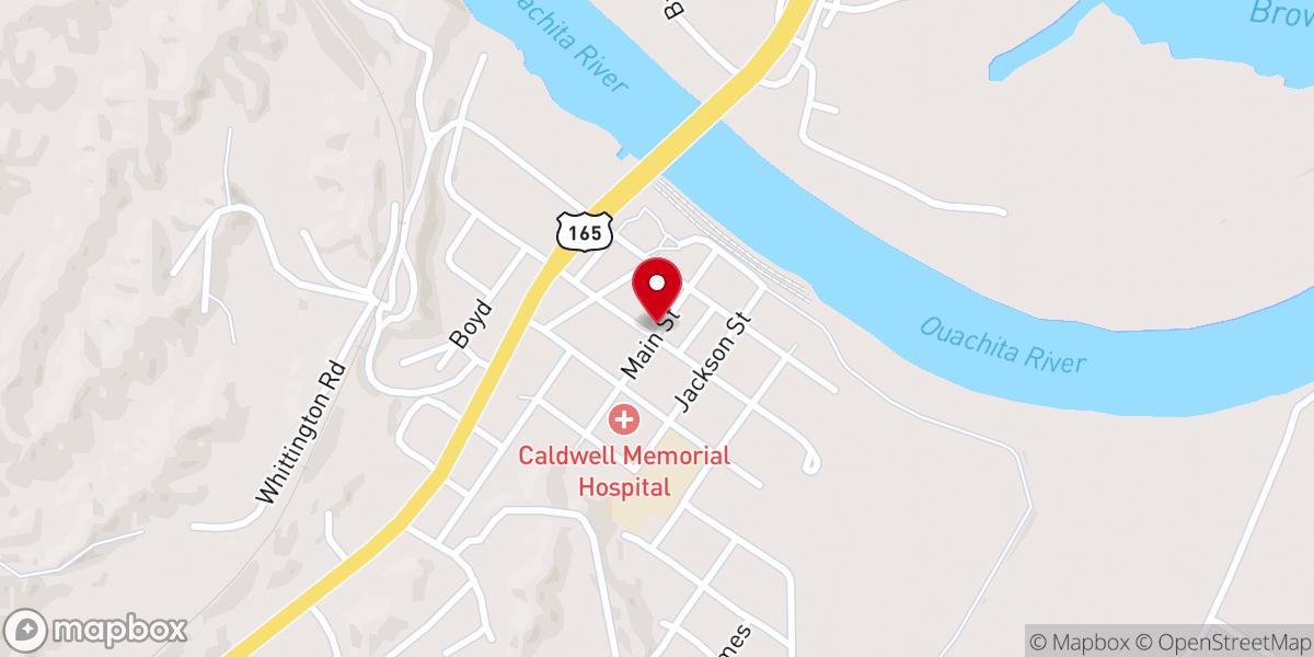 Map showing location of Caldwell Parish District Atty