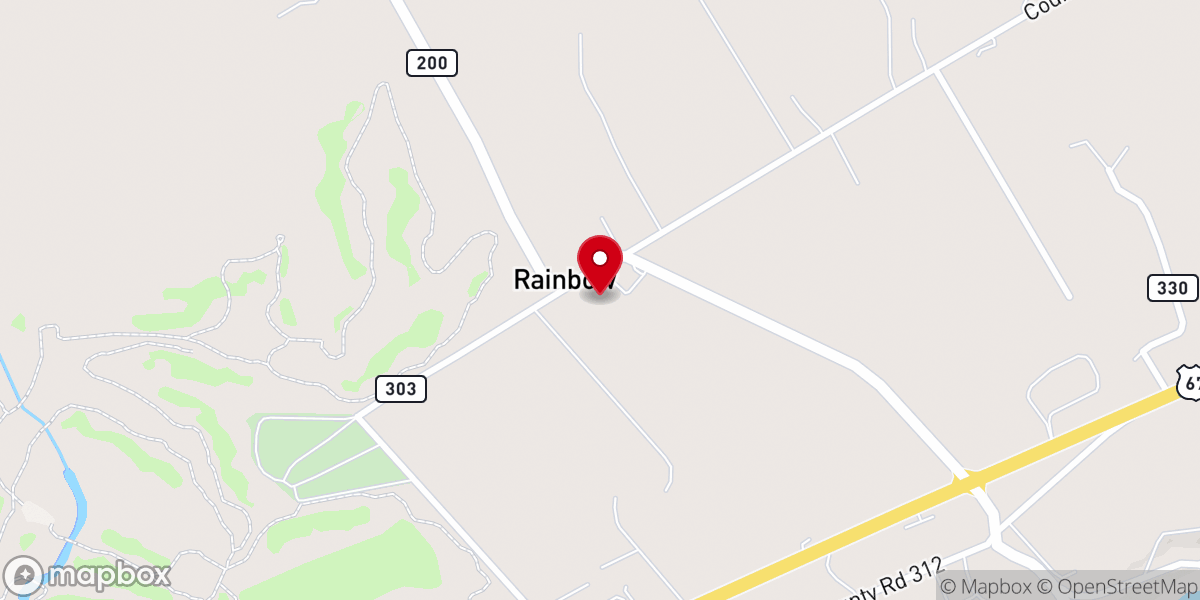 Map showing location of Rainbow Baptist Church
