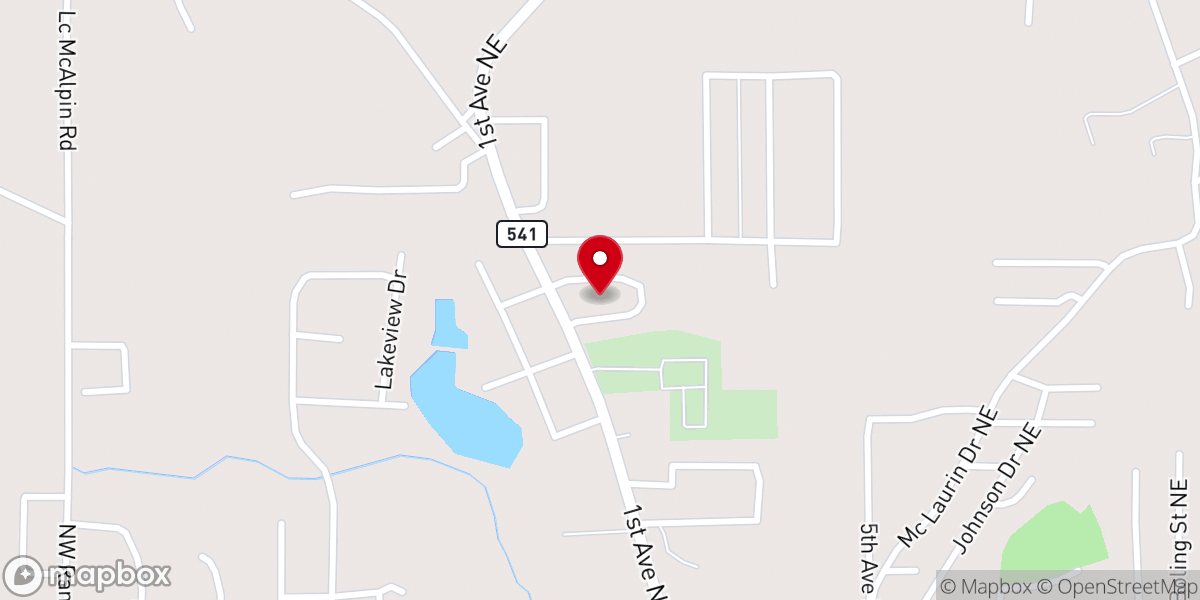 Map showing location of Hillcrest Nursing Center