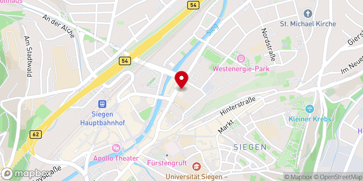 Map showing location of Christliche Gemeinde Siegen