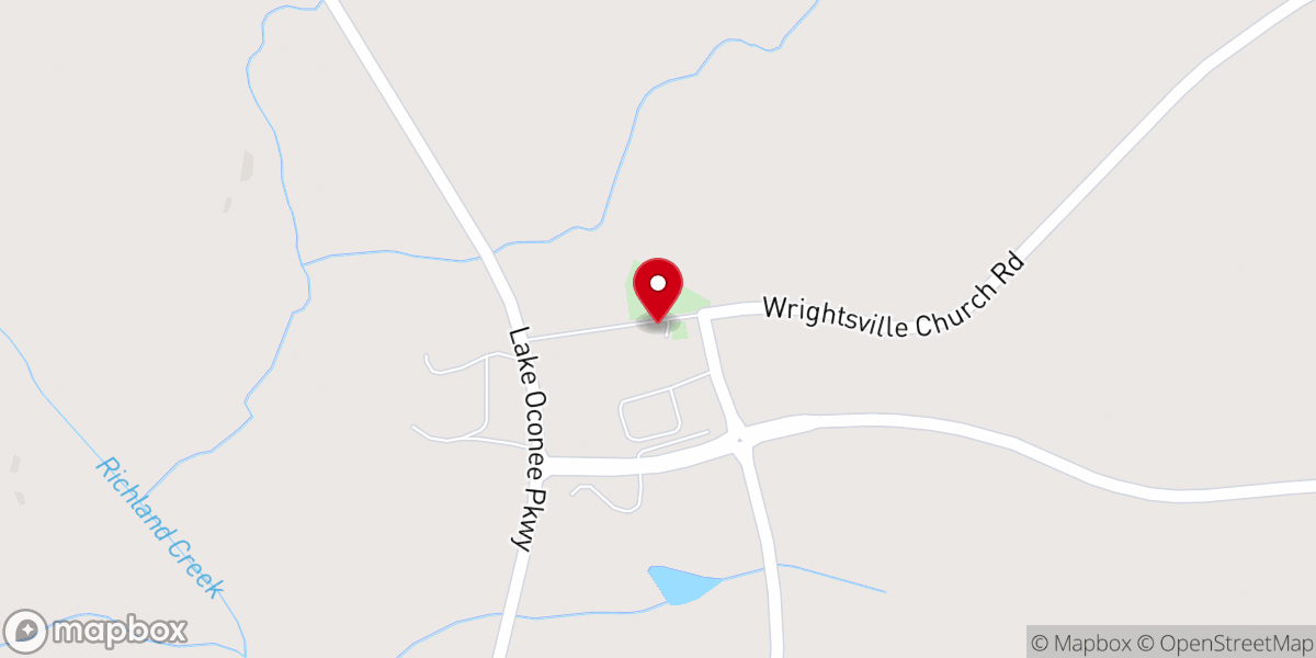 Map showing location of Zion Wrightsville Baptist Church
