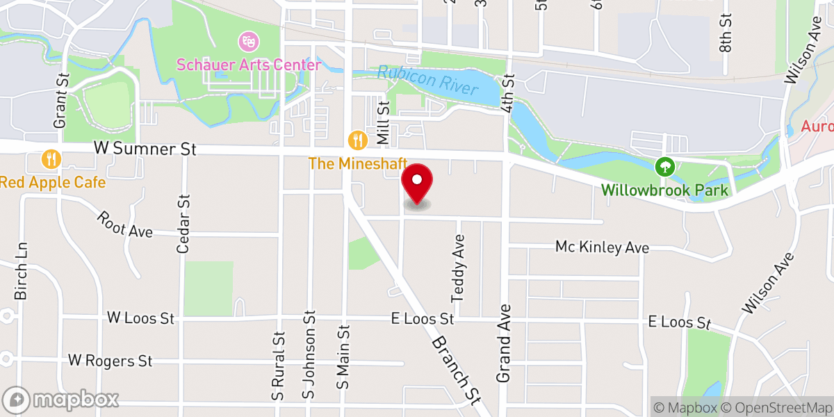 Map showing location of First Baptist Church Of Hartford
