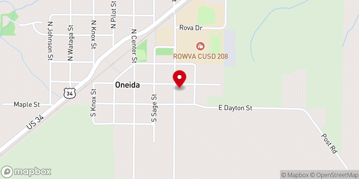 Map showing location of United Church of Oneida