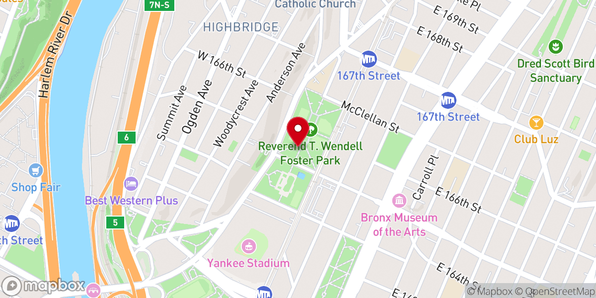 Map showing location of Rev. T. Wendell Foster Park