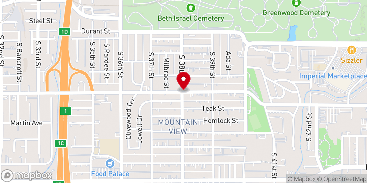 Map showing location of Fountain of Life Church of San Diego