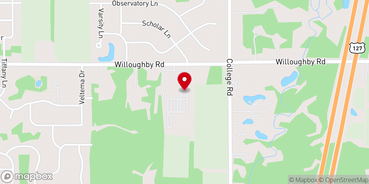 Map showing location of Riverview Church Parking Lot