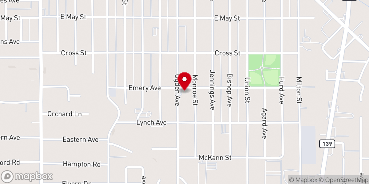 Map showing location of Brotherhood Cogic