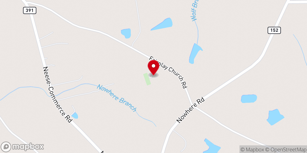 Map showing location of Fair Play Baptist Church