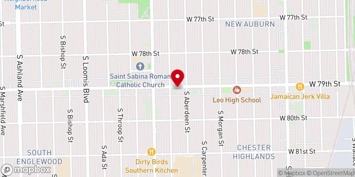 Map showing location of All Nations Pentecostal Church