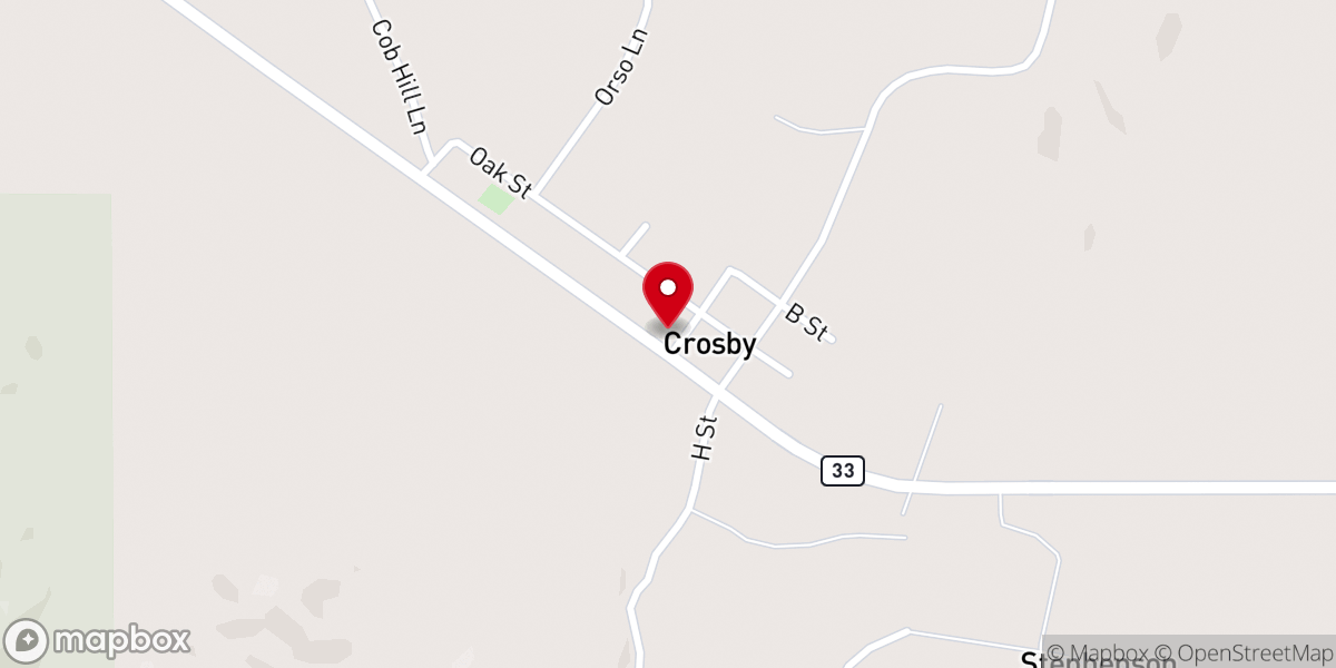 Map showing location of Crosby Baptist Church