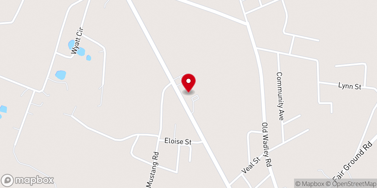 Map showing location of Hillcrest Baptist Church