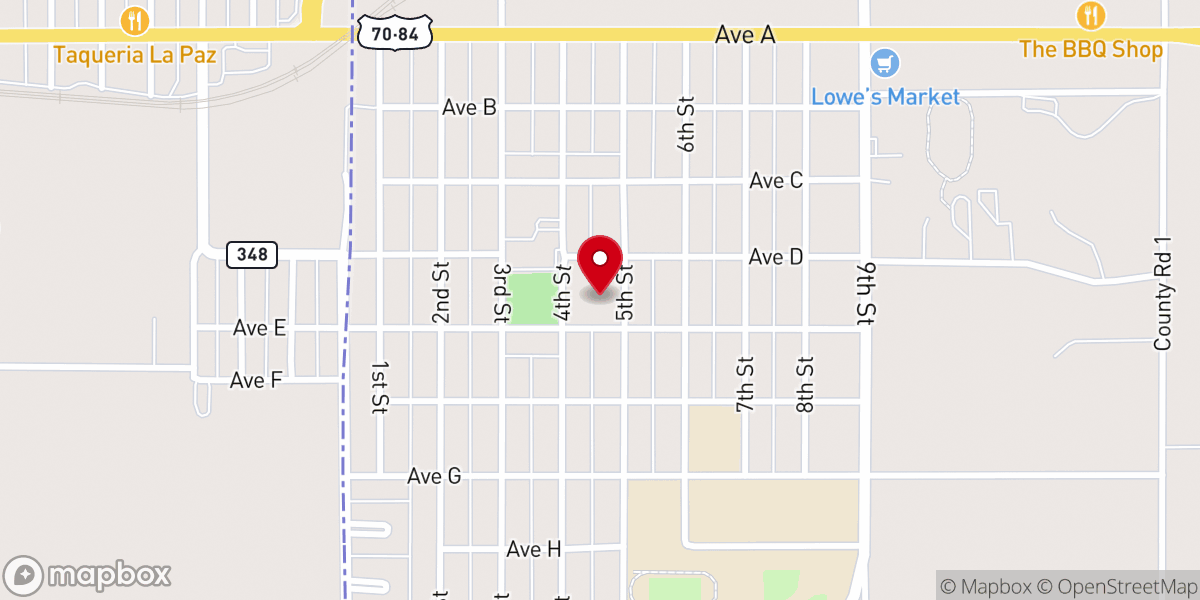 Map showing location of First Baptist Church