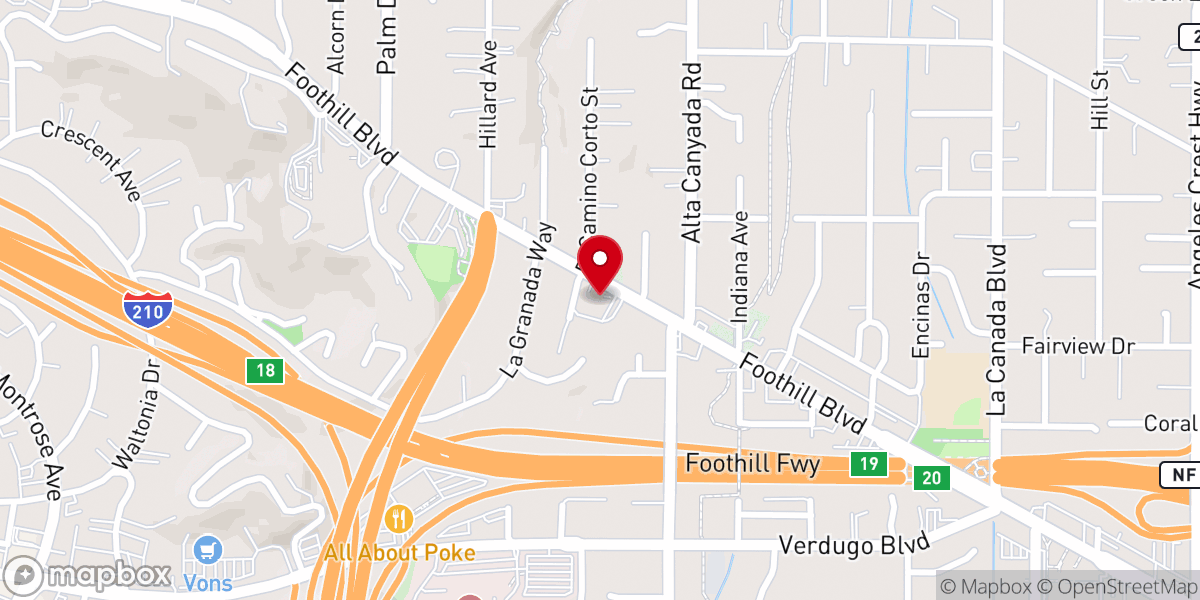 Map showing location of La Canada Korean Church