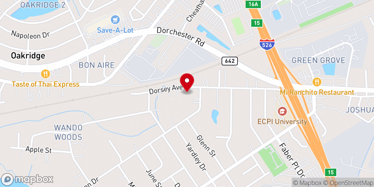 Map showing location of Northwood Baptist Church at Wando Woods
