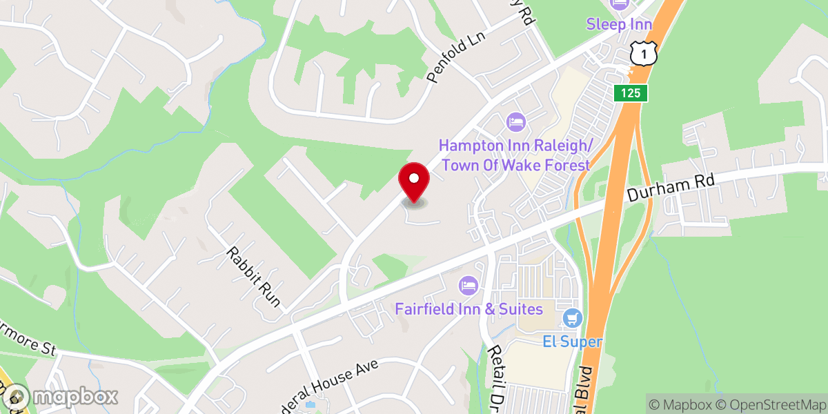 Map showing location of Wake Forest Baptist Church - Stephenson Campus