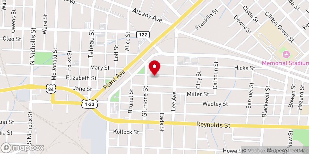 Map showing location of First Evangelical Methodist Church