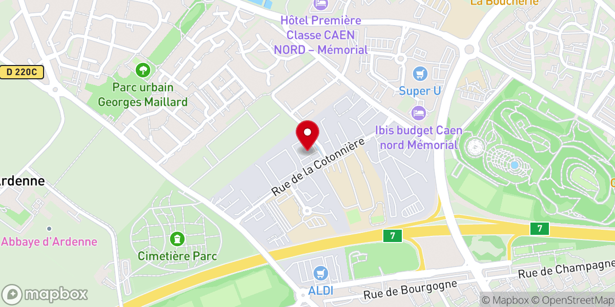 Map showing location of Eglise Evangélique de Caen