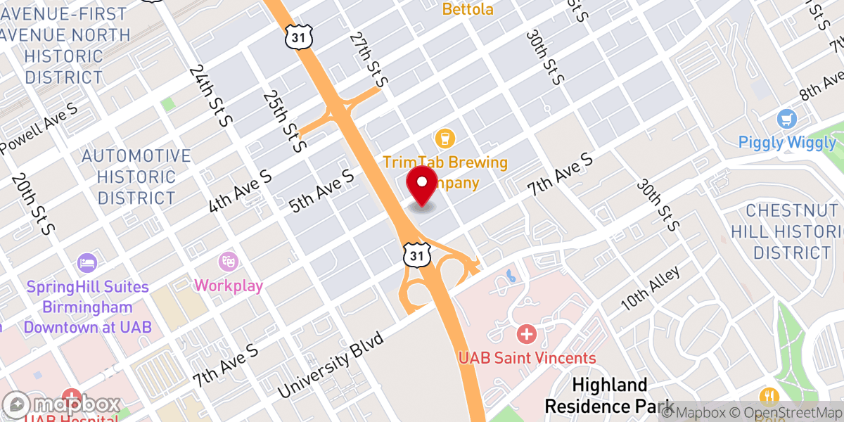 Map showing location of East End Baptist Church