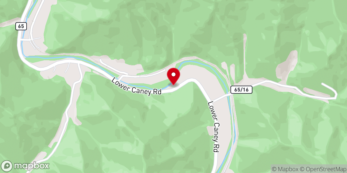Map showing location of Caney Church