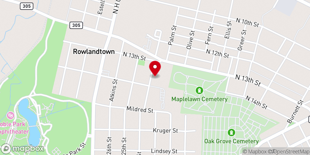 Map showing location of Greater Lincoln Heights Missionary Baptist Church