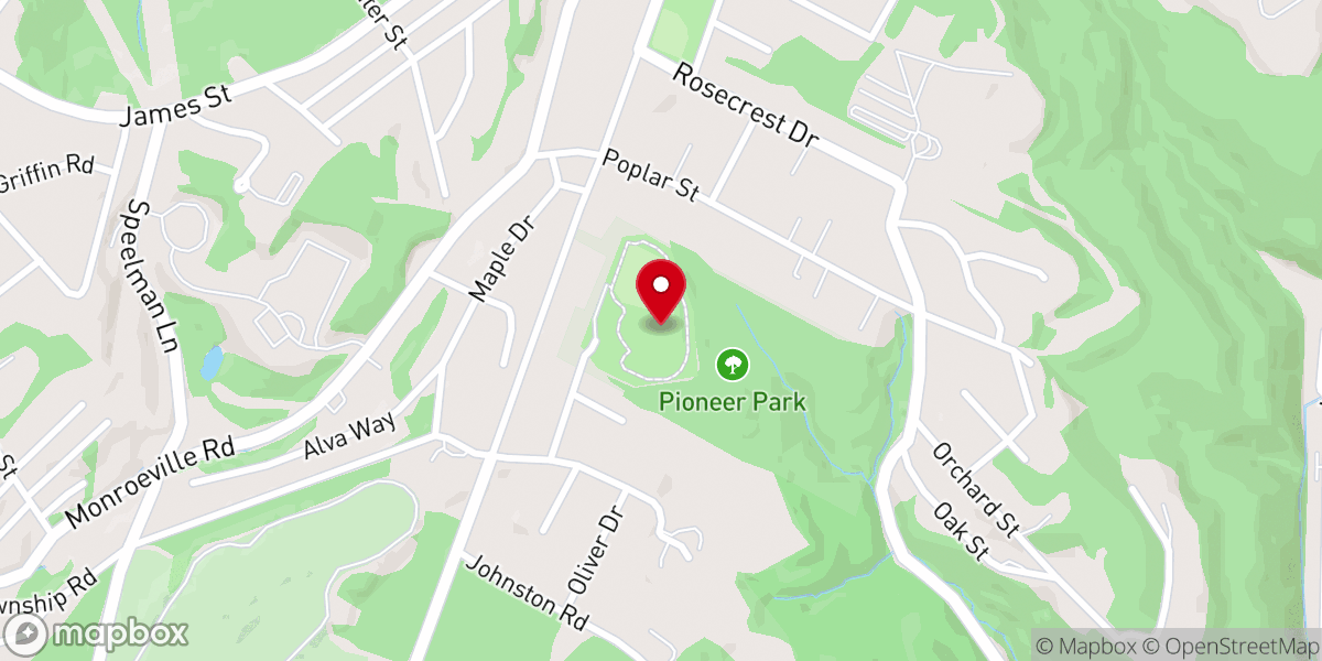 Map showing location of Pioneer Park