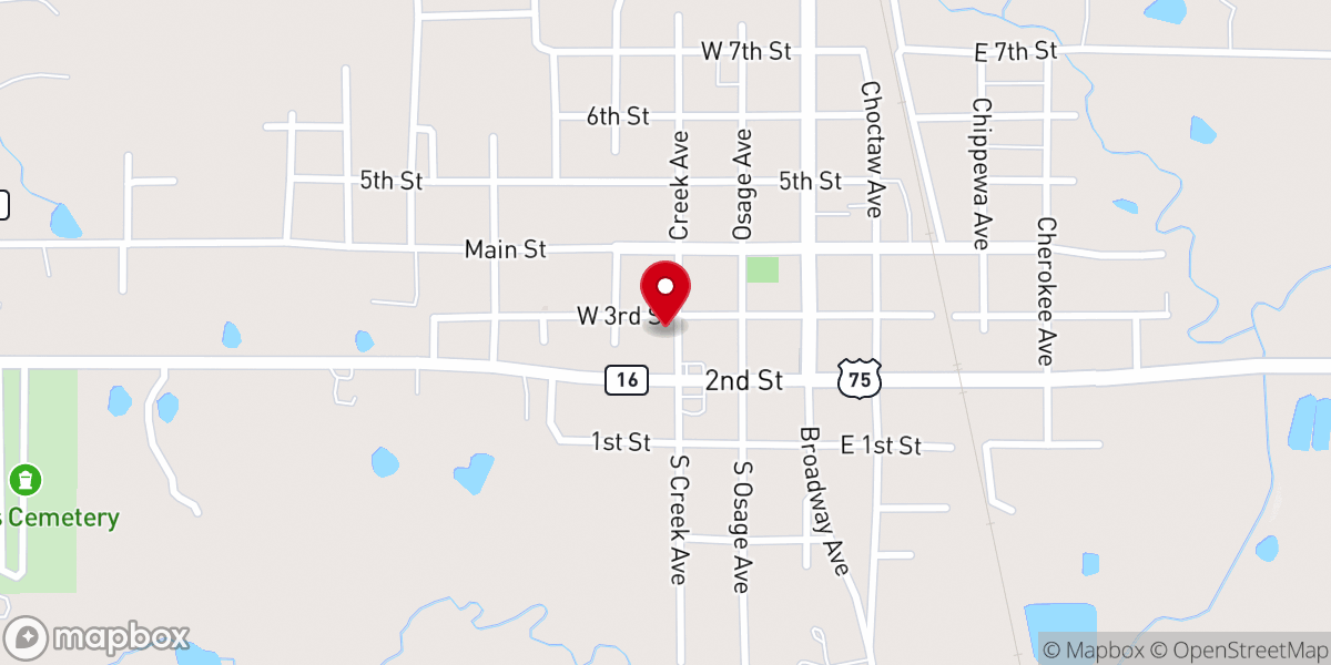 Map showing location of First Apostolic Church