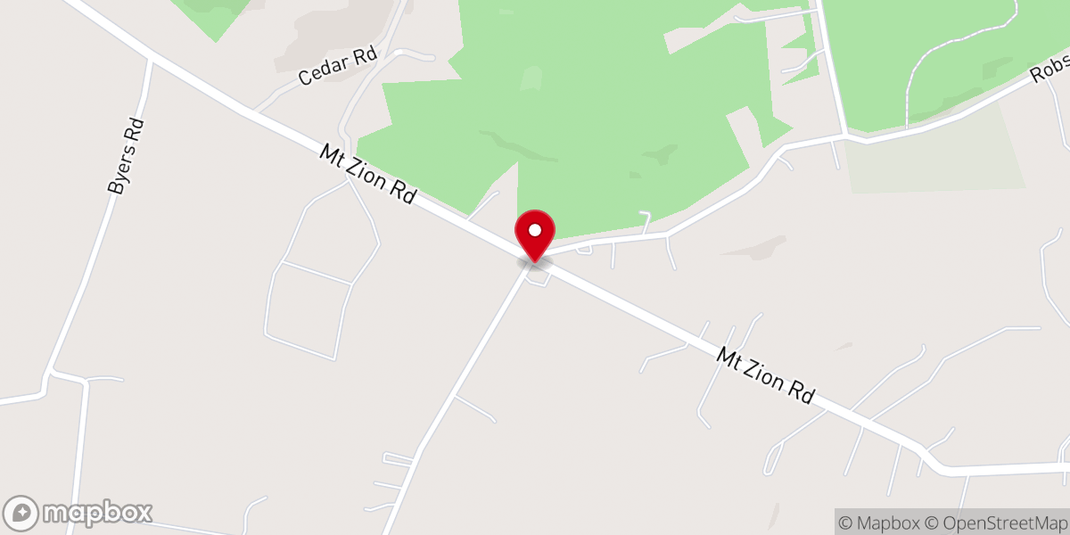 Map showing location of Mount Zion United Methodist Church