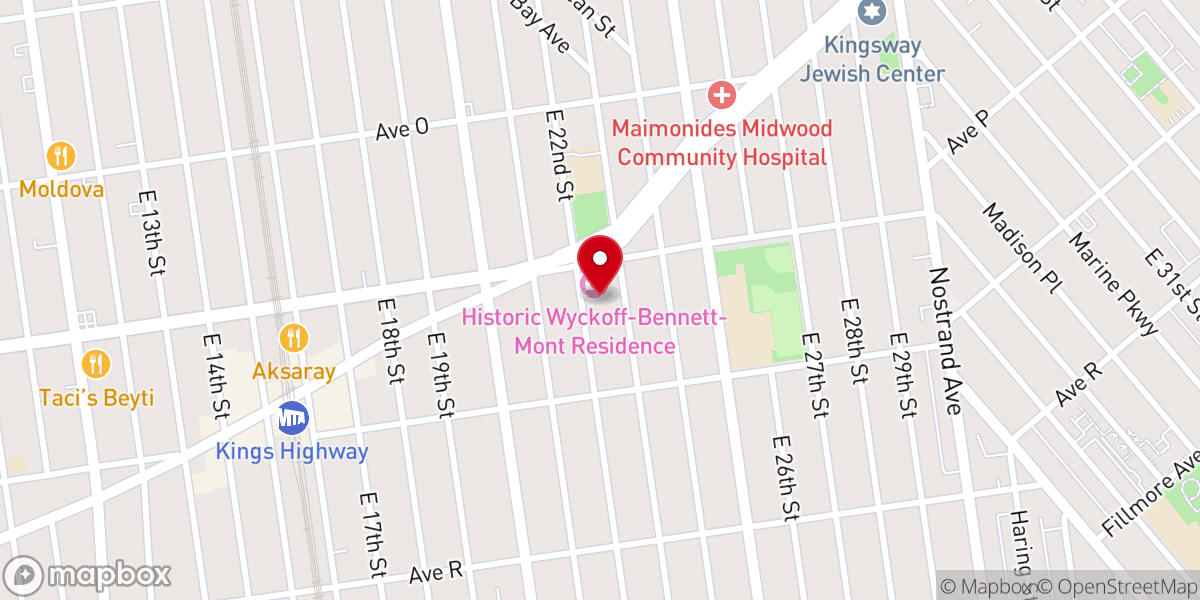 Map showing location of Chabad of Flatbush