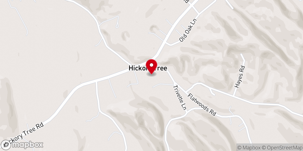 Map showing location of Hickory Tree Union Church